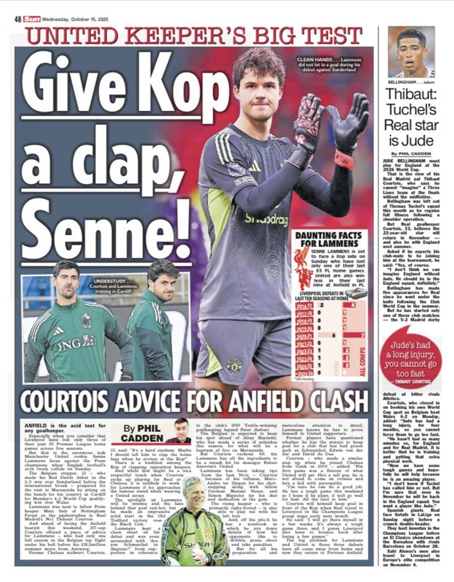 拉门斯从中锋改打门将原因曝光,仍参加中场训练!库尔图瓦给曼联新援一建议